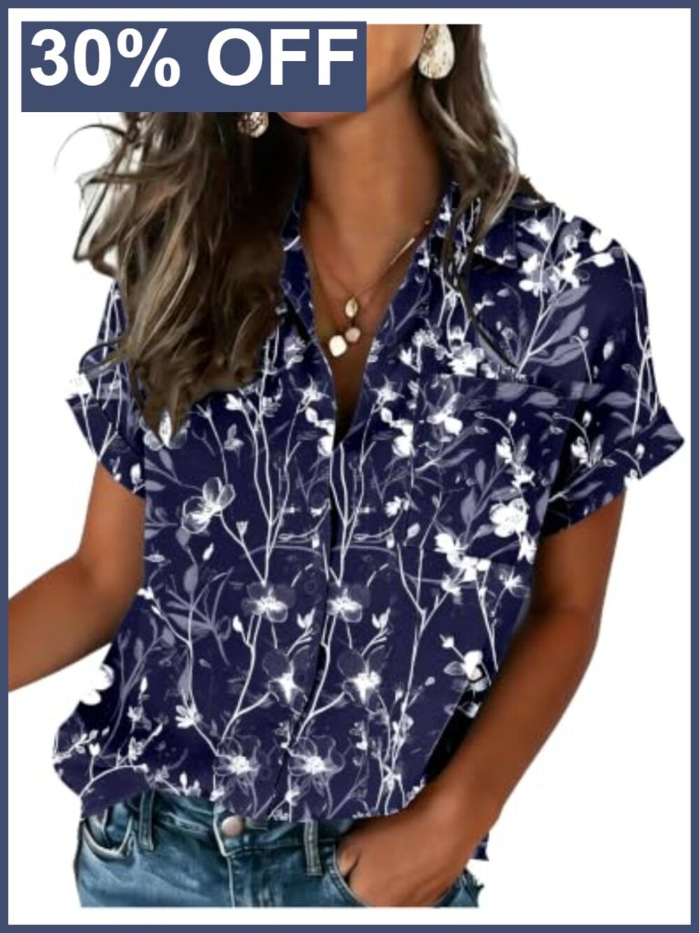 Zeagoo Womens Button Down Shirt Short Sleeve Blouse Business Casual Top